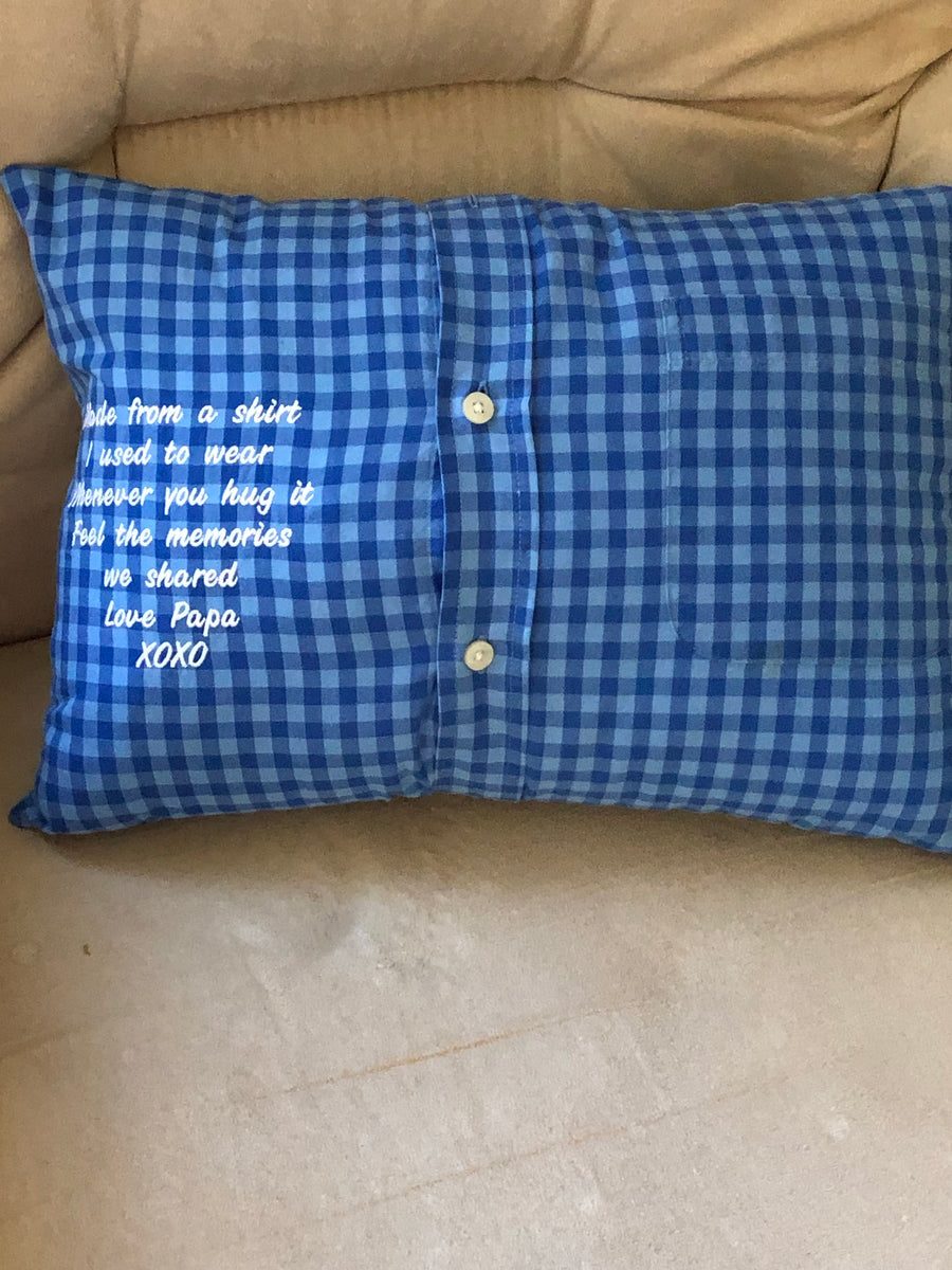 Memory pillows from a shirt or clothing 8 x 8 – Heartsdesign